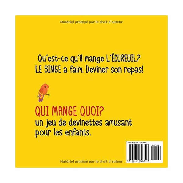 Qui Mange Quoi?: Livre d’activité et dapprentissage pour enfants| Livre des jeux et devinettes pour les enfants a partir 2 a