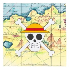20 SERVIETTES PAPIER ONE PIECE CARTE TRÉSOR 33CM JAUNE