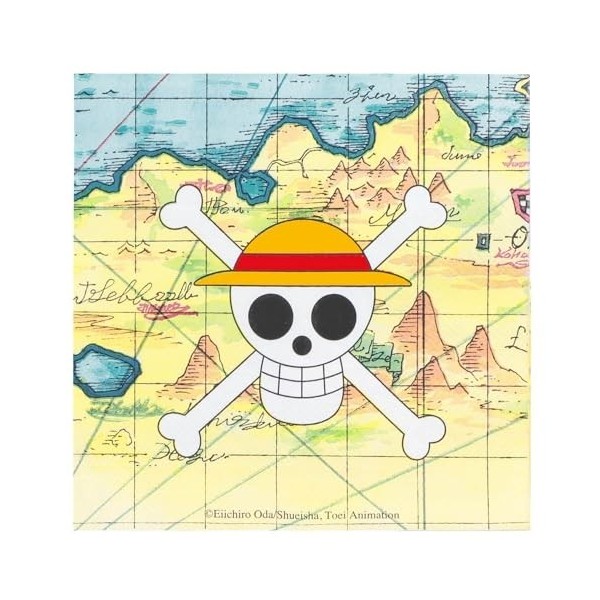 20 SERVIETTES PAPIER ONE PIECE CARTE TRÉSOR 33CM JAUNE