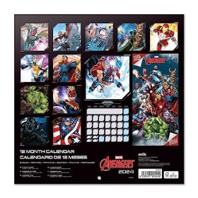 Grupo Erik - Calendrier Mural 2024 Marvel, Avengers | Calendrier Mensuel 30 x 60 cm, Certifié FSC, en Français