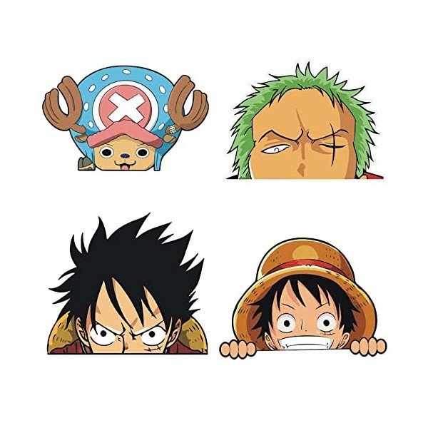 I3C 4PCS Anime Autocollants de Voiture, Peeking Car Stickers DIY pour Moto Ordinateur Portable Skateboard Fenêtre de Voiture 
