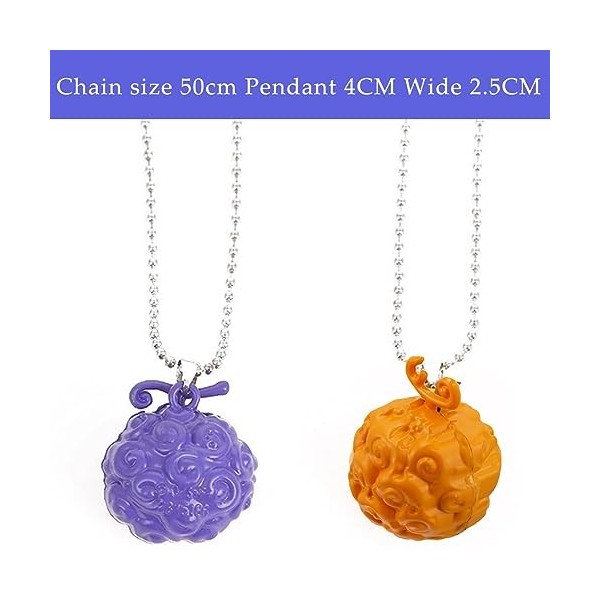 2PCS Collier Une Collier avec Pendentif Collier Anime Une Style Cadeau Anniversaire Pendentif Anime Collier Cosplay Jouets Bi