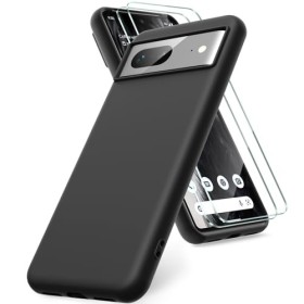 Vansdon Coque Compatible avec Google Pixel 8, 2 Film de Protection en Verre trempé, Housse Souple en TPU en Silicone Liquide,