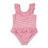 7-Mi 6T Petites Filles à Volants Rose rayé Maillots de Bain One Piece Bikini Maillots de Bain