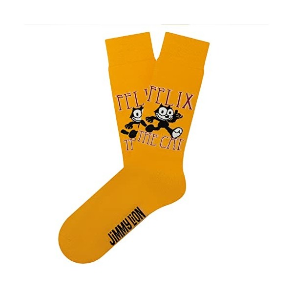 Jimmy Lion Chaussettes Felix The Cat pour Homme et Femme - Édition Limitée, Felix Pattern - Bleu, 41-46