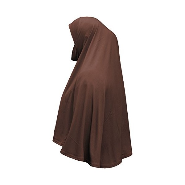 Hijab instantané XL One Piece al Amira avec mentonnière - Marron - Taille unique