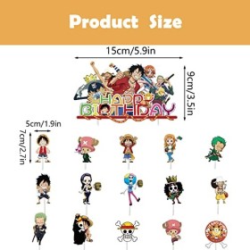 Décoration Gâteau One Piece, 31PCS Cake Topper One Piece, Decoration Gateau Anniversaire One Piece, Cupcake Decoration One Pi