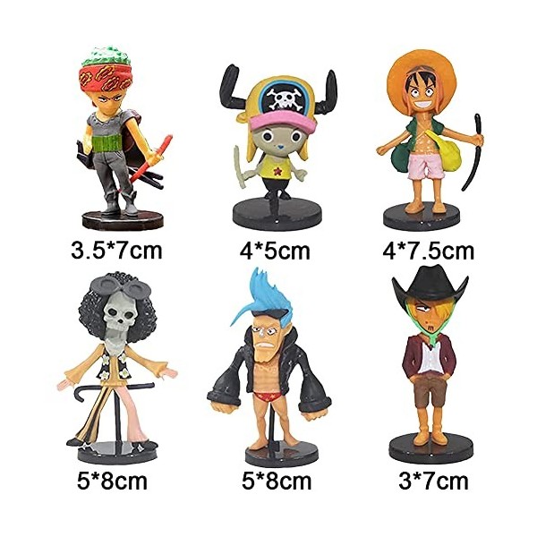 Décoration de Gâteau One Piece, 6 Pièces One Piece Gâteau Topper, One Piece Cake Topper Enfants Anniversaire Décoration de Gâ