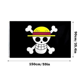 Drapeau One Piece, Drapeau 90 * 150cm, One Piece Drapeau Bannières, Ubephant Animé Drapeau, pour Soirée à Thème, Fête dHallo