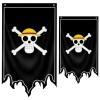 One Piece Drapeaux Danime CBOSNF 90 * 150CM One Piece Pirate Drapeau Bannières Dessin Animé Décoration de Garçons Filles,Pho