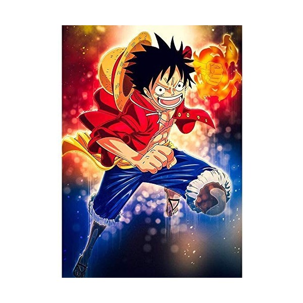 Kit de peinture diamant 5D pour Aduts, une pièce Luffy Diamond Art pour enfants, kit complet de point de croix pour débutants
