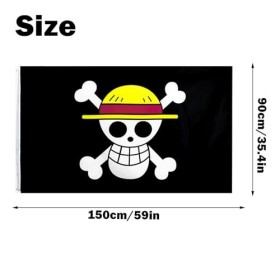 Drapeau One Piece, One Piece Drapeau Bannières, Drapeau 90 * 150cm, Animé Drapeau One Piece,PQKL-party Anniversaire Drapeau,p