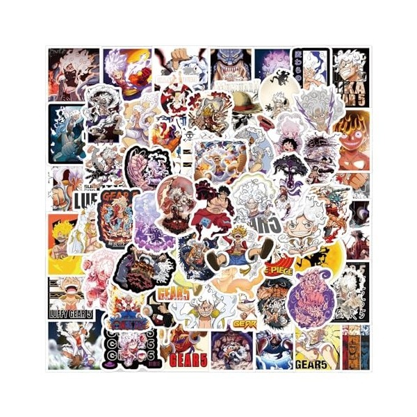 IOSCDH One-Piece Stickers, 110 Pcs One-Piece Autocollants, One-Piece Autocollants Thème Collection Graffiti Autocollants pour
