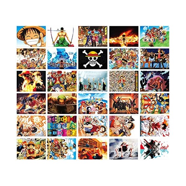 30 Cartes Postales,Carte Postale Anime,Cartes Postales One Piece,Ensemble de Cartes Postales,Carte Postale Anime Pour Enfants