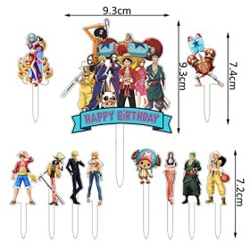 Décorations De Gâteaux One Piece 6pcs One Piece Décorations Anniversaire Topper de Gâteau Acrylique Décoration de Gâteaux Fêt