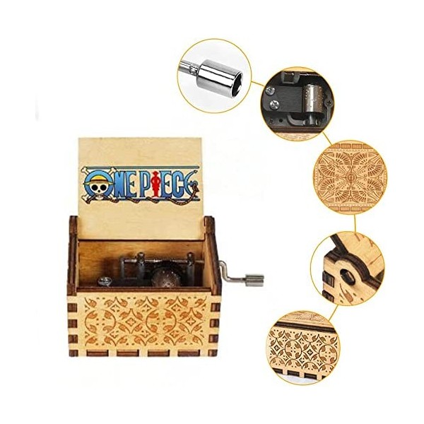 Boîte à musique Titan en bois avec manivelle gravée à la main, cadeau danniversaire, Halloween, Noël, Saint-Valentin