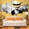 Fbewan Impression Giclée en One Piece Monkey D. Luffy Peinture sur Toile 5 Pieces Image Déco dart Murale Tableau,B,150x80cm