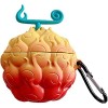PLXBYC Coque pour Airpods 2 et 1, motif dessin animé japonais mignon 3D Devil Fruit pour Airpods 1 2, coque avec crochet pour