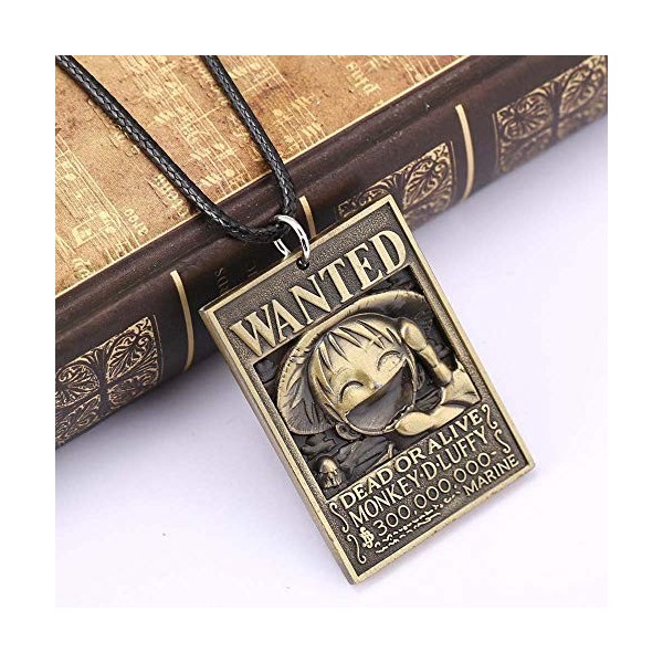 FEIDIAO unisex alliage One Piece Monkey D.Luffy Voulait Collier One Piece Fans Cadeau Cosplay Accessoires de fête Porte-clés 