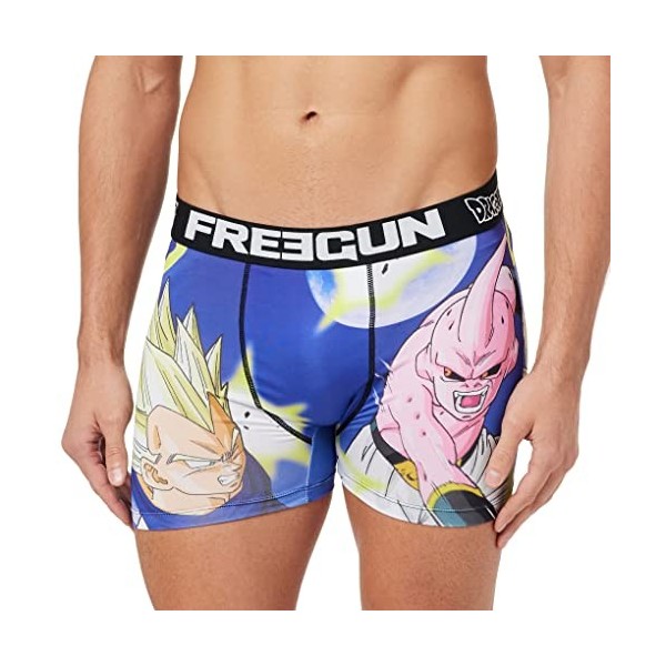 Freegun Caleçon Homme Dragon Ball Z, Boxer Homme, Multi-Sport, Ajustement Parfait, Bleu, Rose, M