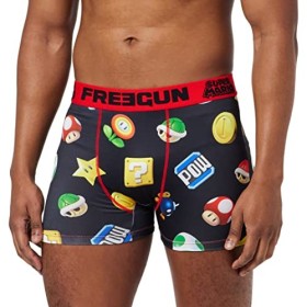 FREEGUN Boxer Enfant Super Mario, Caleçon Garçon Original et Doux, Multicolore, Taille L