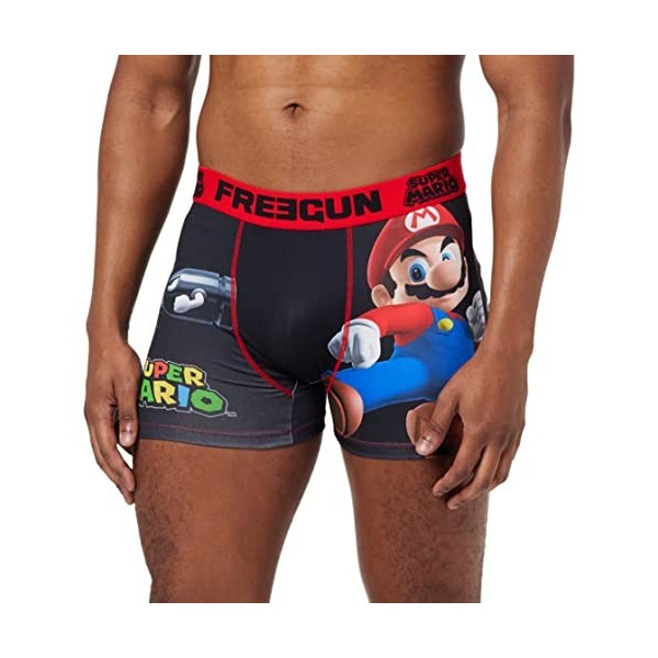 FREEGUN Boxer Enfant Super Mario, Caleçon Garçon Original et Doux, Multicolore, Taille L