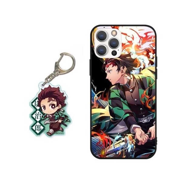 LYUBFDC Coque pour iPhone 11 6.1 Pouce, Animé Demon Slayer Kamado Nezuko Tanjirou Manga Motif avec 3D Cartoon Chiffre Porte-c