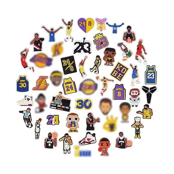 Ainiv 50PCS Charmes de Chaussure, Mignons Basketball Araignée Chaussure Charms Accessoires Croc Bracelet Décorations de Fête 