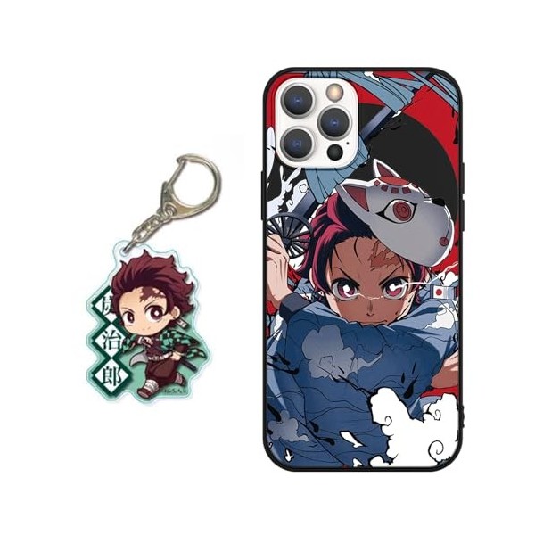 LYUBFDC Coque pour iPhone 11 6.1 Pouce, Animé Demon Slayer Kamado Nezuko Tanjirou Manga Motif avec 3D Cartoon Chiffre Porte-c