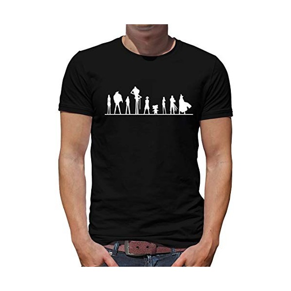 TShirt-People Evolution One Piece T-shirt pour homme Luffy Hat Manga L Noir, Noir , L
