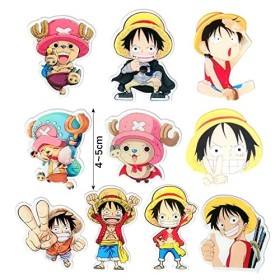 Lot de 10 One Piece épingles en Acrylique,One Piece Badges de Dessin animé,Accessoire de Mode pour Revers Veste en Jean Chape