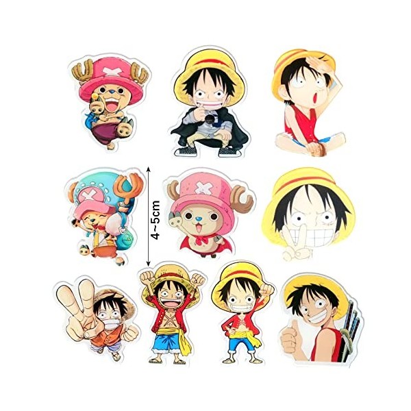 Lot de 10 One Piece épingles en Acrylique,One Piece Badges de Dessin animé,Accessoire de Mode pour Revers Veste en Jean Chape
