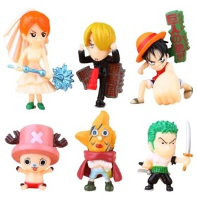 BSNRDX Décoration Gâteau One Piece 6PCS Mini Figurines Décoration Gâteau Topper Cartoon Mini Figurine Set Anime Heroes Figuri