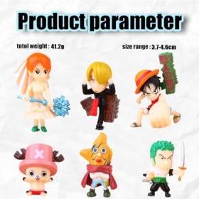 BSNRDX Décoration Gâteau One Piece 6PCS Mini Figurines Décoration Gâteau Topper Cartoon Mini Figurine Set Anime Heroes Figuri