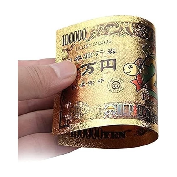 1PCS Billet One Piece Uta avec certificat dauthenticité, Billet de Banque dor Anime, Manga One Piece Marque-Page à Collecti