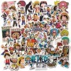 100pcs One Piece Anime Stickers Wopin-Waterproof Anime Stickers pour Enfants Adolescents Adultes Vinyle Ordinateur Portable A
