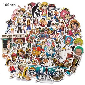 100pcs One Piece Anime Stickers Wopin-Waterproof Anime Stickers pour Enfants Adolescents Adultes Vinyle Ordinateur Portable A