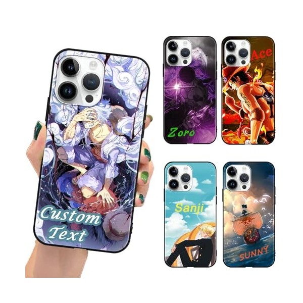 Coque Personnalisable pour Apple iPhone XR 6.1, Anime One Piece Luffy Gear 5 Zoro Law Nami Chopper Sanji Nika Manga Personn