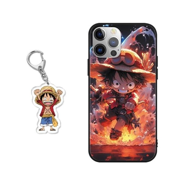 Coque pour Xiaomi Redmi 9C 4G /Redmi 9C NFC 6.53 Pouce, Animé One Piece Zoro Manga Motif avec 3D Cartoon Chiffre Porte-clés É