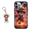 Coque pour Xiaomi Redmi 9C 4G /Redmi 9C NFC 6.53 Pouce, Animé One Piece Zoro Manga Motif avec 3D Cartoon Chiffre Porte-clés É