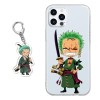 Coque pour Xiaomi Redmi 9C 4G /Redmi 9C NFC 6.53 Pouce, Animé One Piece Zoro Manga Motif avec 3D Cartoon Chiffre Porte-clés É