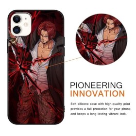 PBNDJVG 2 Pièces Coque pour Apple iPhone 12/iPhone 12 Pro 6.1 Pouce, Anime One Piece Shanks Manga Dessin Animé Motif Étui Pro