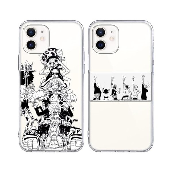 2 Pièces Coque pour Honor 90 Lite 5G 6.7 , Anime One Piece Luffy Zoro Chopper Brook Sanji Manga Dessin Animé Motif Étui Pro