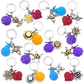 Porte - Clés Anime OP Luffy Zoro, Pendentif Metal Devil Fruit, Ensemble Décoratif De Clé De Mode Pour Les Fans G 