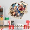 One Piece Art Sticker mural pour chambre denfant, dessin animé 3D dessin animé DIY autocollant mural amovible décor de fond