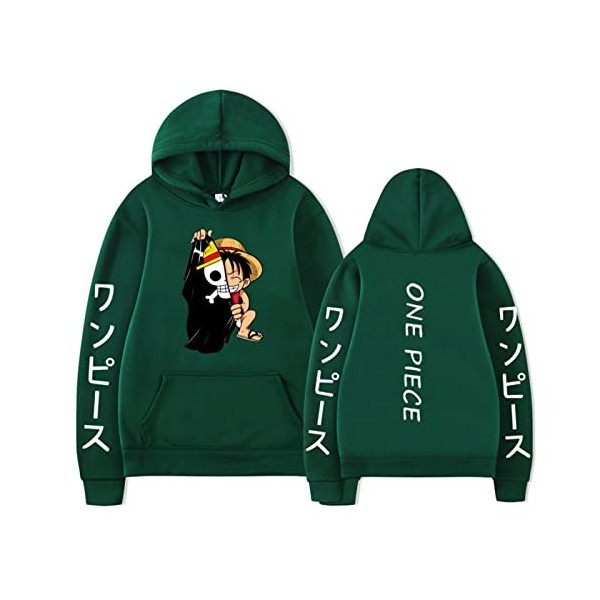 jiushenglonghe Sweat à capuche One Piece Anime japonais Garçons Filles Casual Enfants Sweatshirts Streetwear Hip Hop Unisexe 