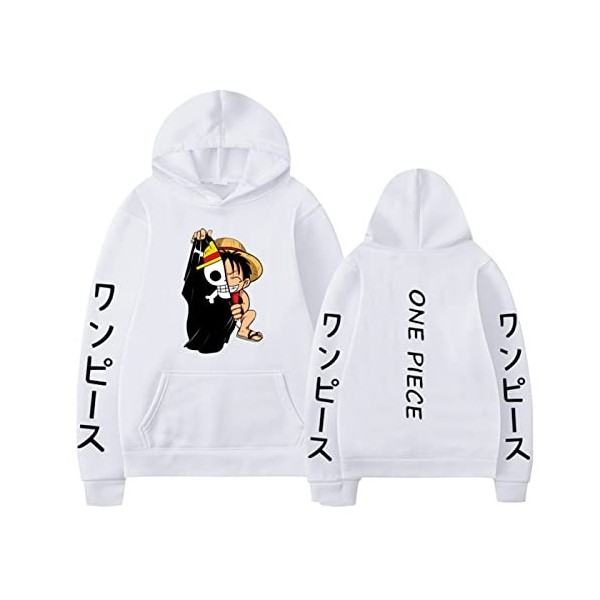 jiushenglonghe Sweat à capuche One Piece Anime japonais Garçons Filles Casual Enfants Sweatshirts Streetwear Hip Hop Unisexe 
