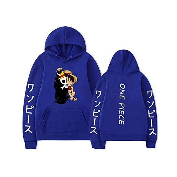 jiushenglonghe Sweat à capuche One Piece Anime japonais Garçons Filles Casual Enfants Sweatshirts Streetwear Hip Hop Unisexe 