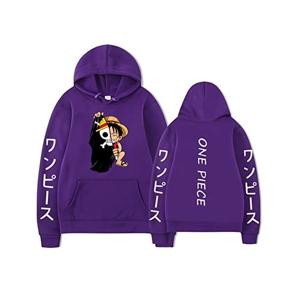jiushenglonghe Sweat à capuche One Piece Anime japonais Garçons Filles Casual Enfants Sweatshirts Streetwear Hip Hop Unisexe 