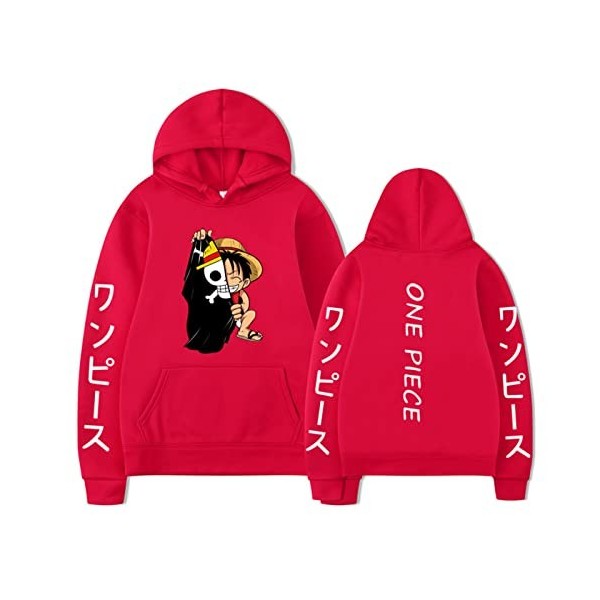 jiushenglonghe Sweat à capuche One Piece Anime japonais Garçons Filles Casual Enfants Sweatshirts Streetwear Hip Hop Unisexe 